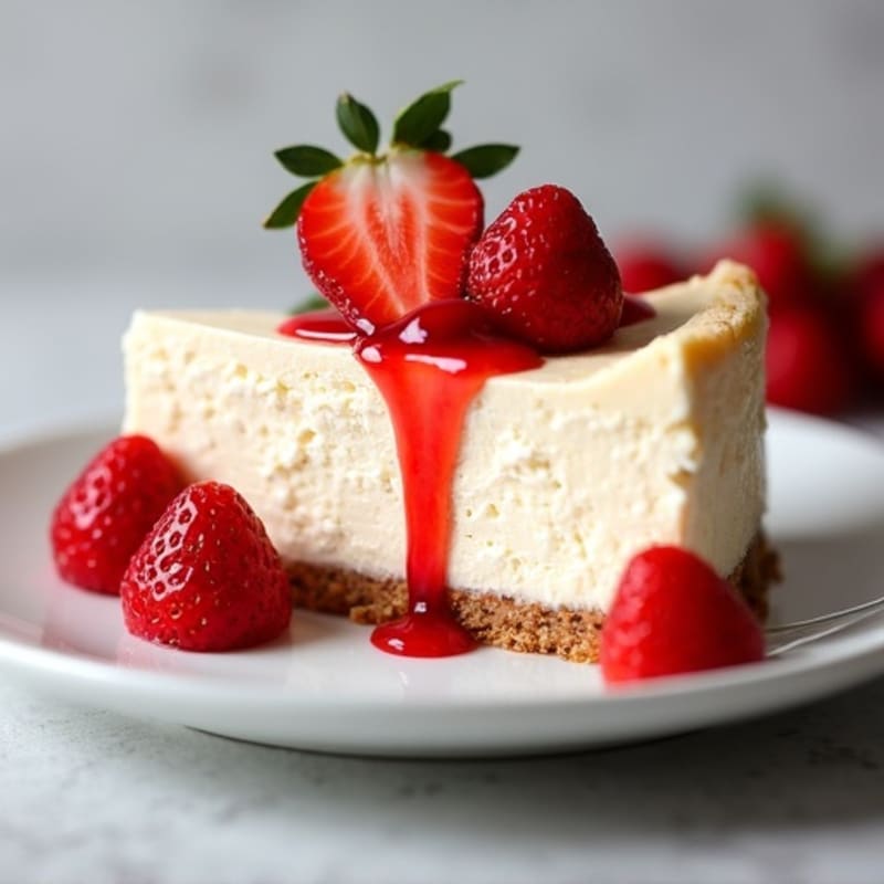 Creamy Protein Cheesecake with Fresh Strawberries