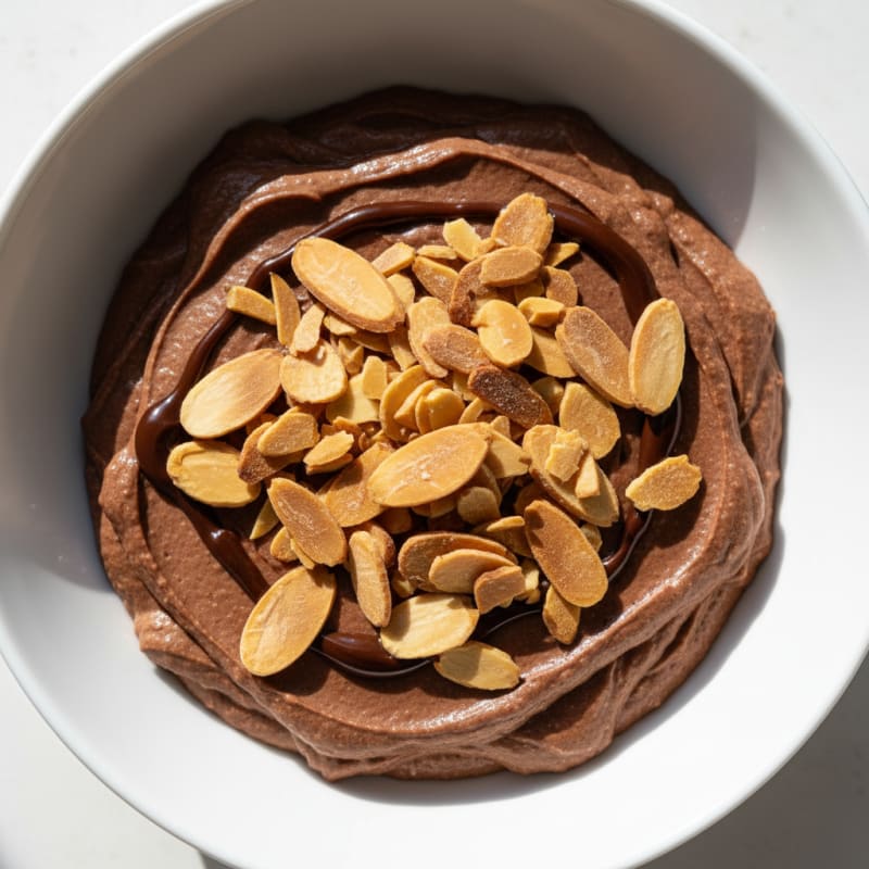 Silky Chocolate Protein Pudding with Almonds
