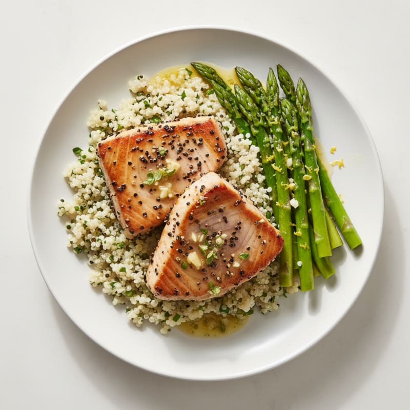 Golden Pan-Seared Tuna with Zesty Lemon