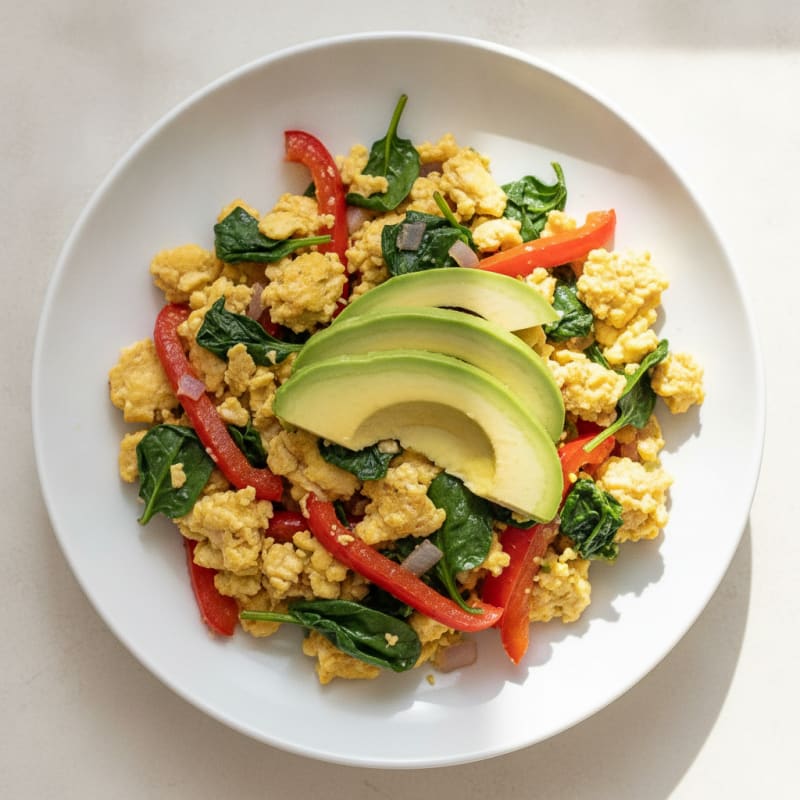 Egg and Avocado Veggie Scramble