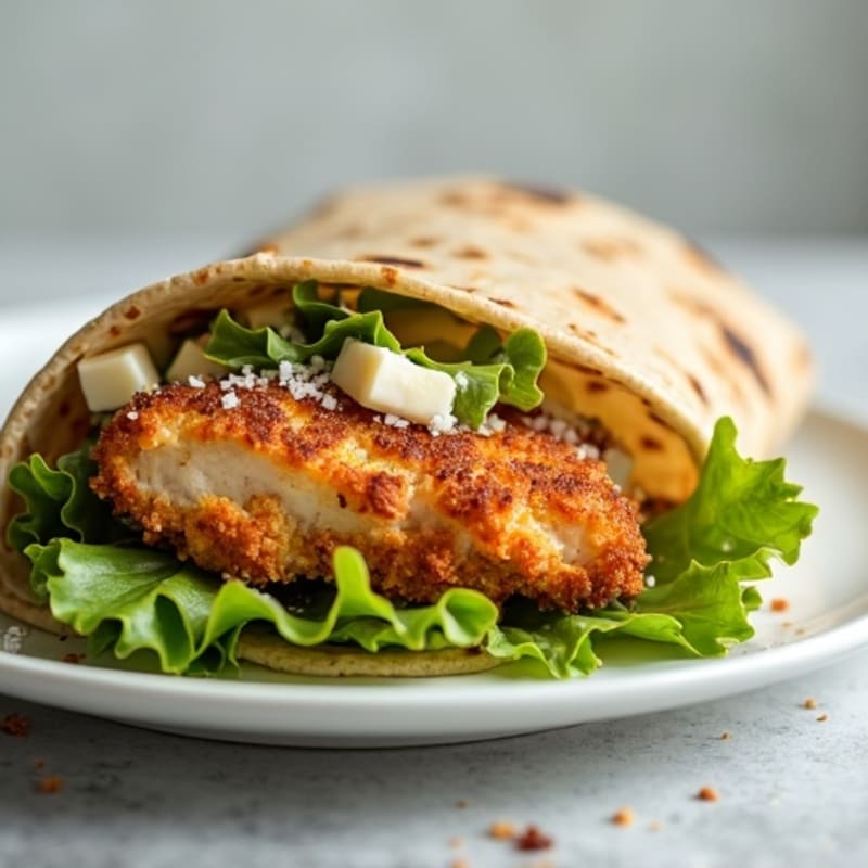 Healthy Crispy Chicken Caesar Wrap
