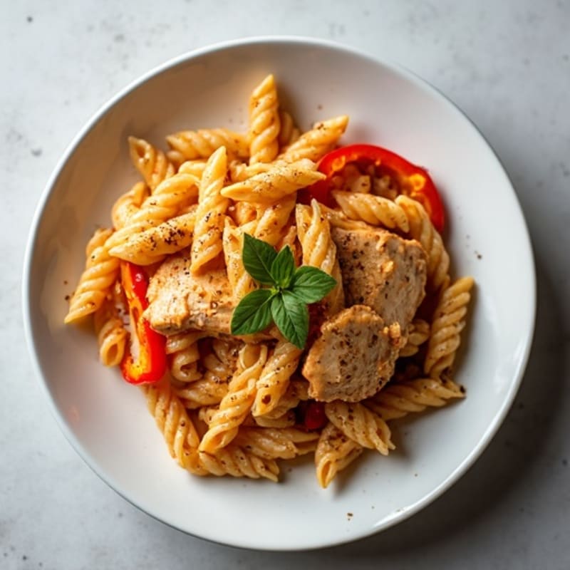 Creamy Spicy Cajun Chicken Pasta with Roasted Bell Peppers