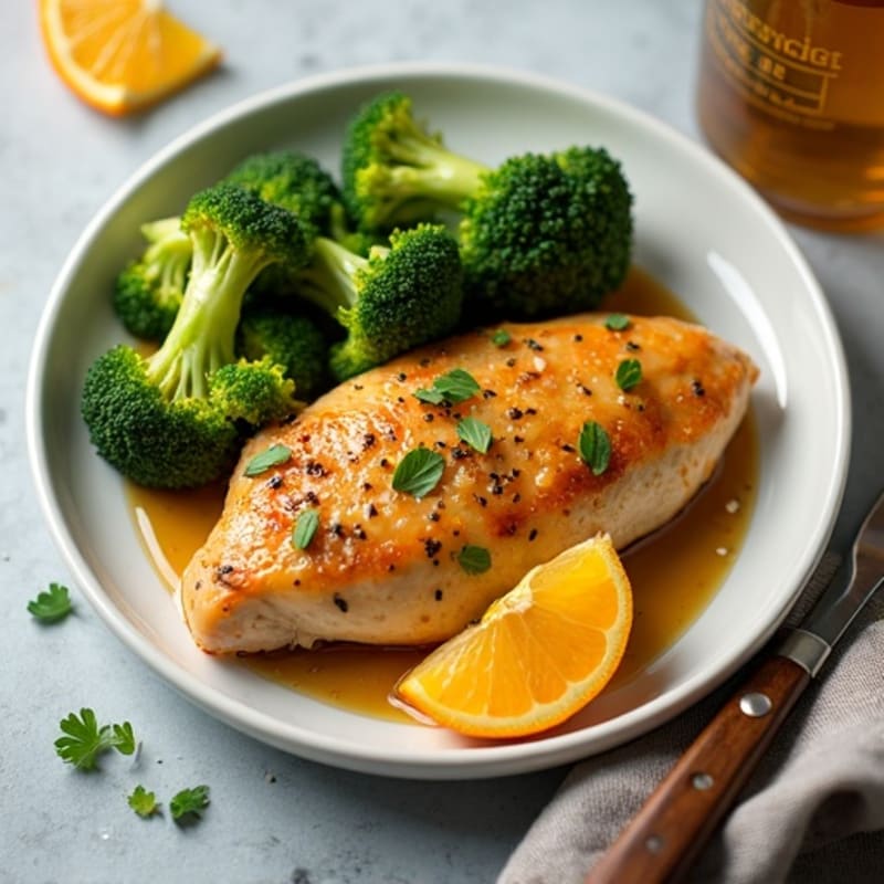 Healthy Orange Chicken with Roasted Broccoli