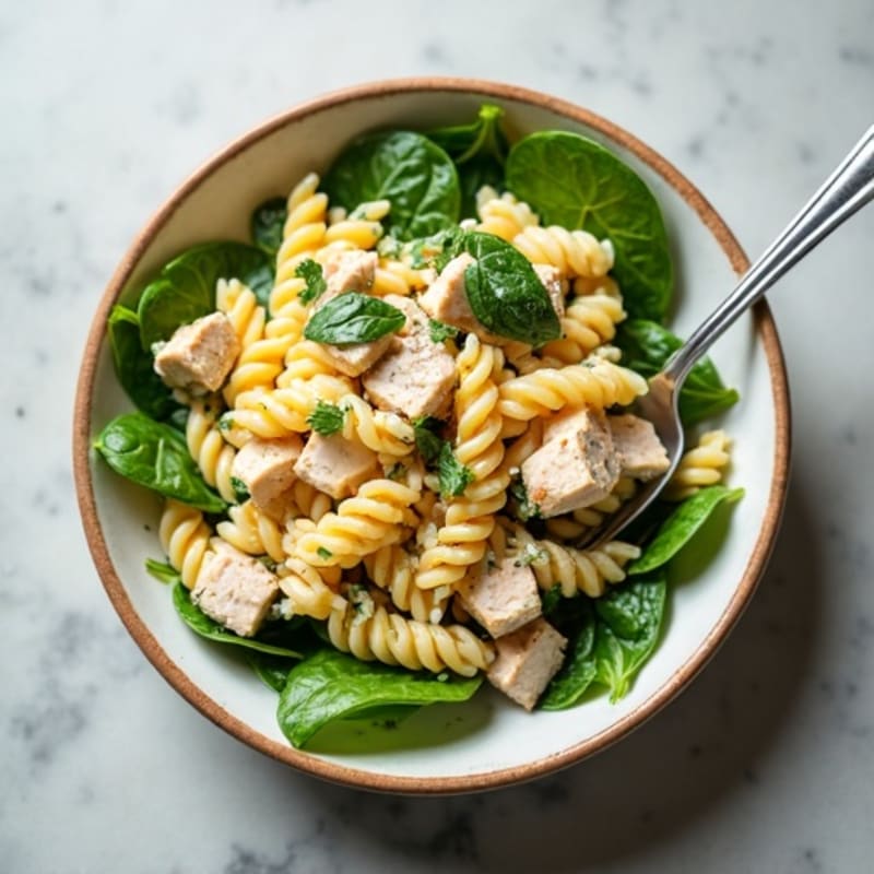 Creamy Lemon Dill Tuna Pasta with Fresh Spinach