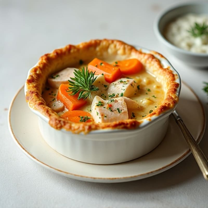 Creamy Herb-Roasted Turkey Pot Pie with Root Vegetables