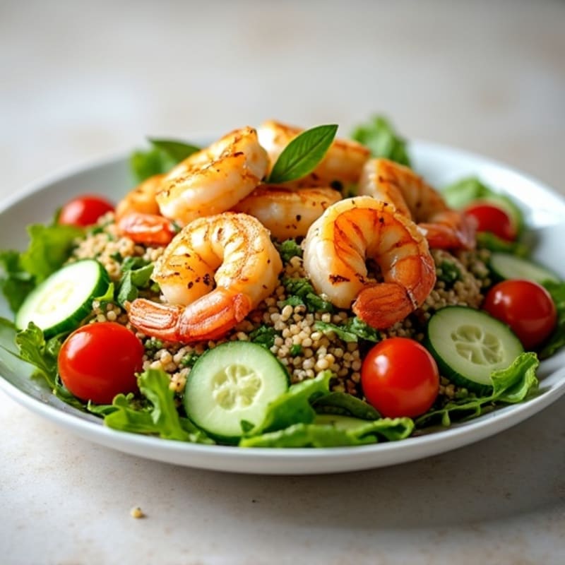 Grilled Shrimp and Quinoa Salad with Lemon Vinaigrette