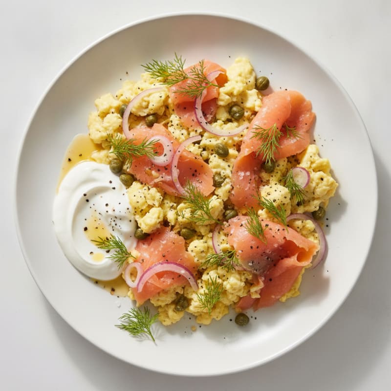 Smoked Salmon and Dill Scramble