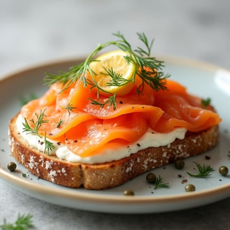 Smoked Salmon Creamy Dill Crispy Whole Grain Toast