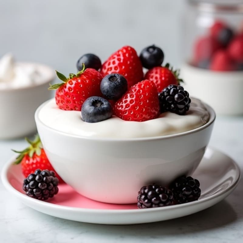Silky Greek Yogurt Protein Mousse with Fresh Berries