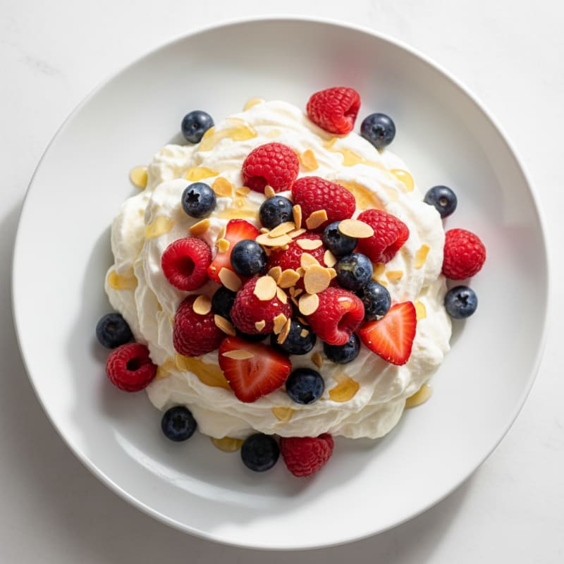 Greek Yogurt Protein Mousse with Mixed Berries