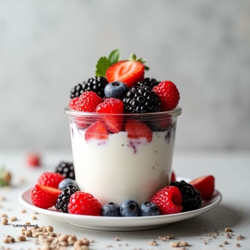 Creamy Greek Yogurt Parfait with Mixed Berries and Chia Seeds