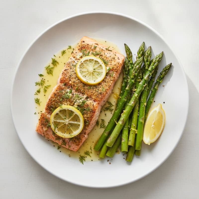 Baked Lemon Herb Salmon with Asparagus