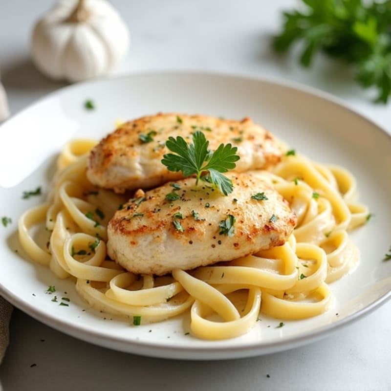 Lightened-Up Creamy Chicken Fettuccine with Cauliflower Sauce