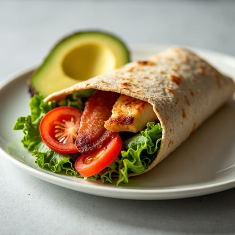 Crispy Turkey Bacon BLT Wrap with Creamy Avocado
