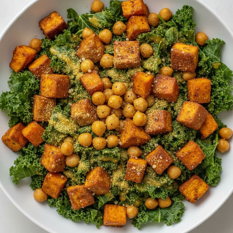Roasted Sweet Potato and Chickpea Buddha Bowl