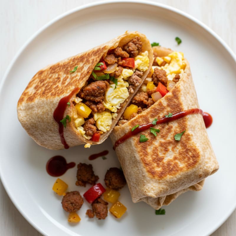 Crispy Chorizo and Egg Breakfast Burrito