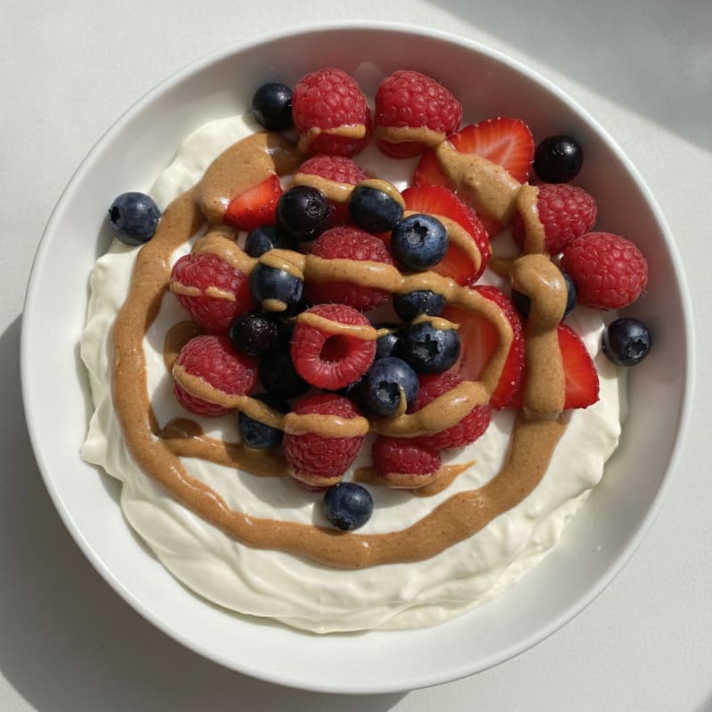 Silky Greek Yogurt Protein Pudding with Mixed Berries