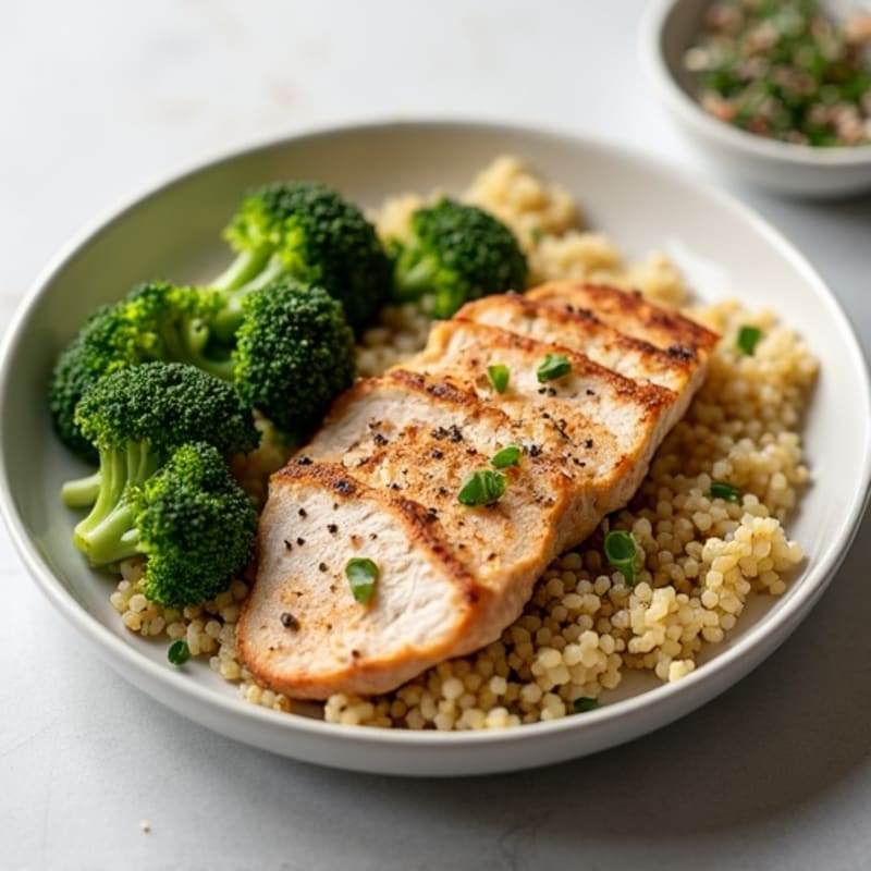 Seared Turkey Breast with Quinoa and Roasted Broccoli