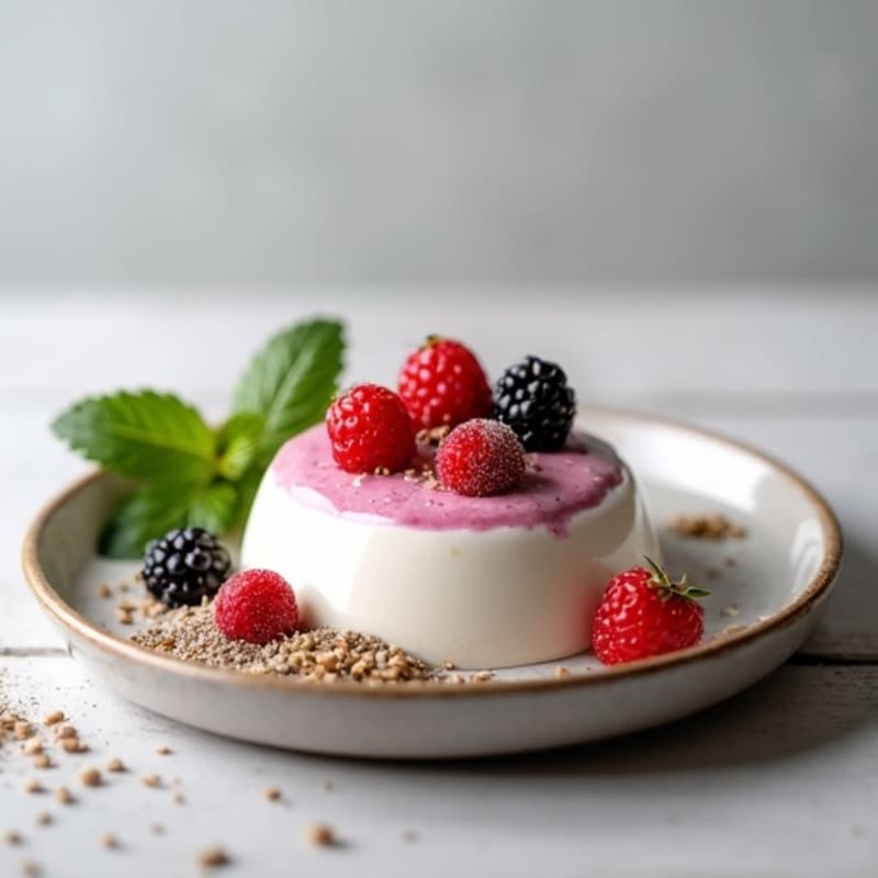 Greek Yogurt Protein Pudding with Mixed Berries