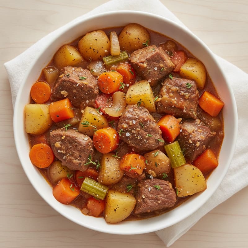 Slow Cooker Beef Stew with Root Vegetables