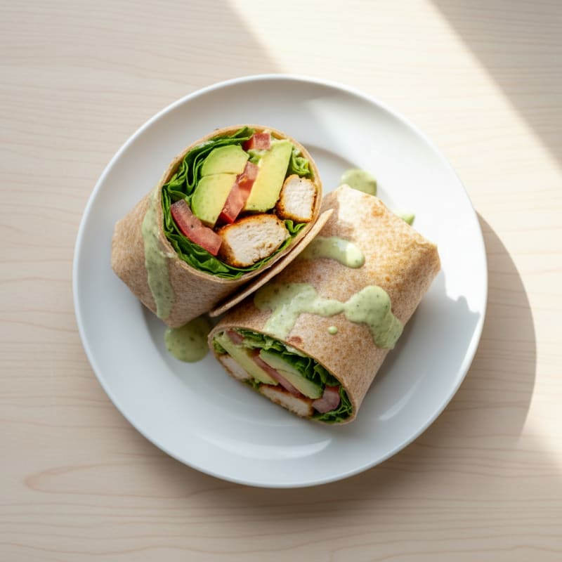 Crispy Chicken Avocado Ranch Wraps