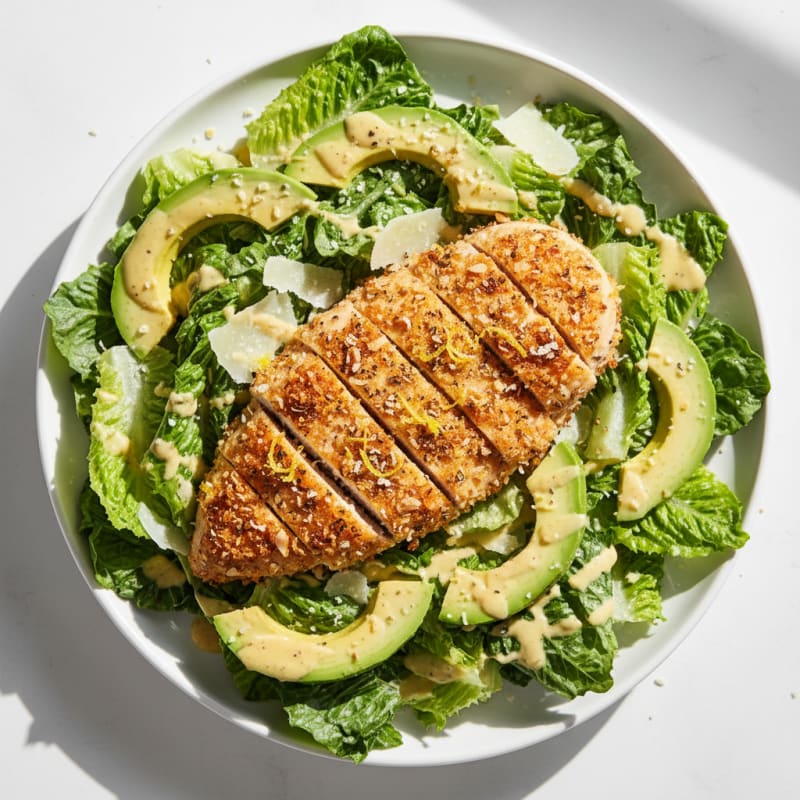 Crispy Lemon-Herb Chicken Caesar Salad