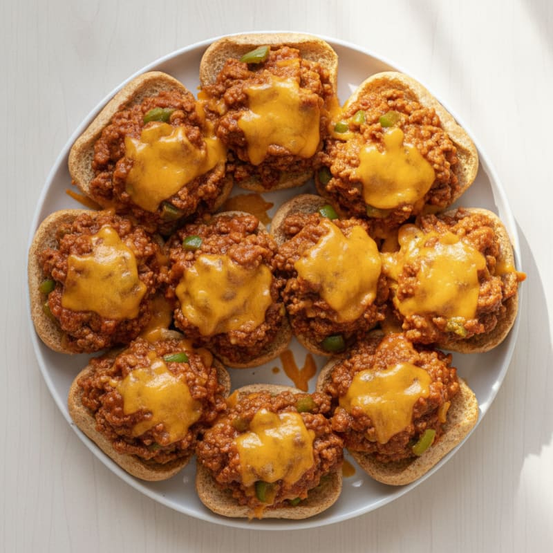 Classic Sloppy Joe Sliders with Sharp Cheddar