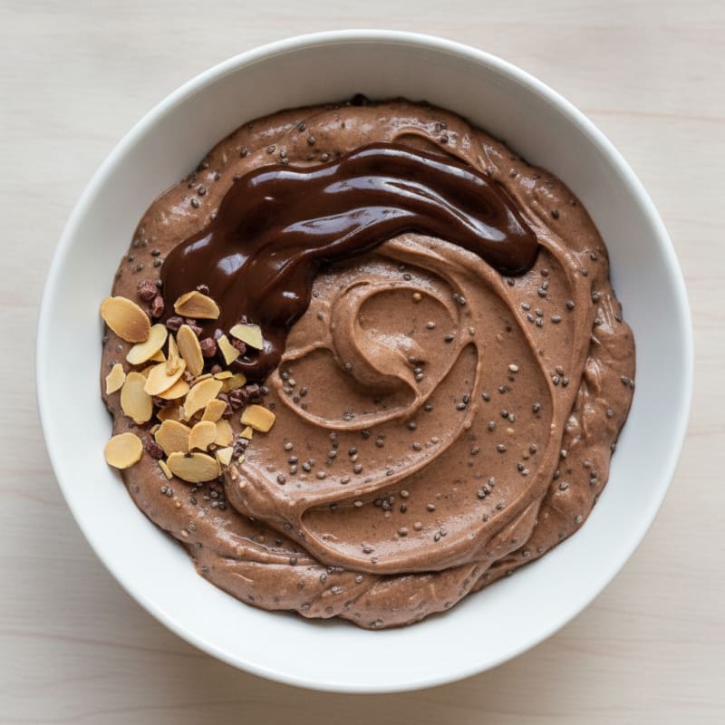 Silky Chocolate Protein Pudding with Chia Seeds