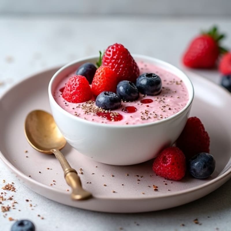Silky Greek Yogurt Protein Pudding with Berries
