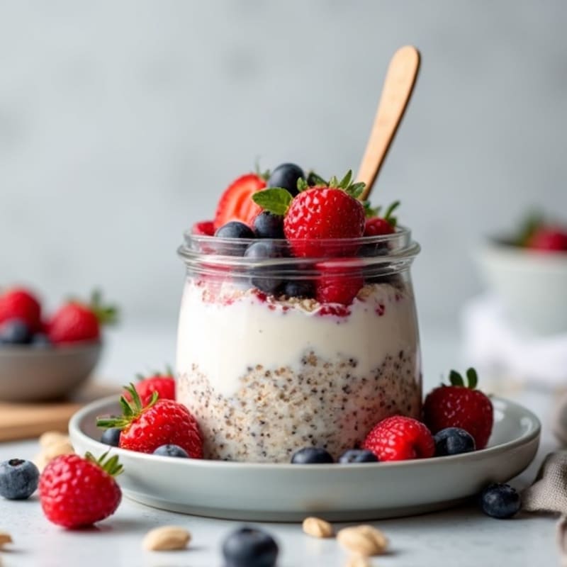 Creamy Overnight Oats with Fresh Berries and Chia