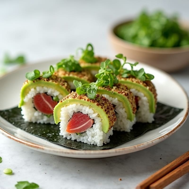 Fresh Tuna Avocado Roll with Cucumber