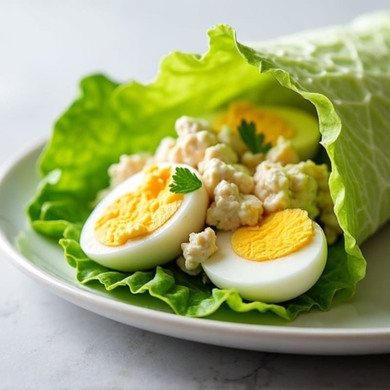 Creamy Greek Yogurt Egg Salad Lettuce Wrap