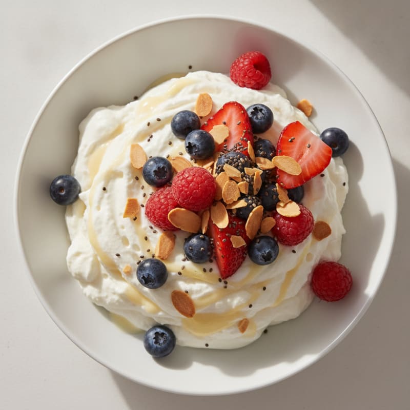 Silky Greek Yogurt Protein Mousse with Berries
