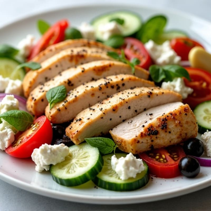 Fresh Tomato Cucumber Salad with Creamy Feta and Briny Olives
