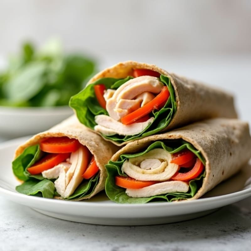 Turkey Spinach Wrap with Hummus