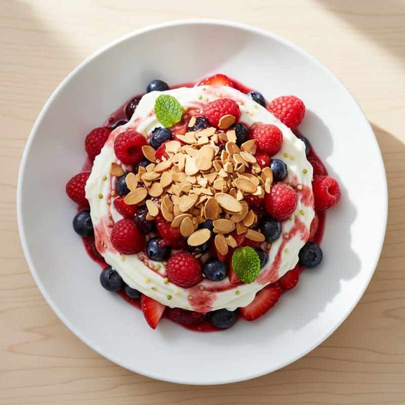 Greek Yogurt Protein Parfait with Mixed Berries