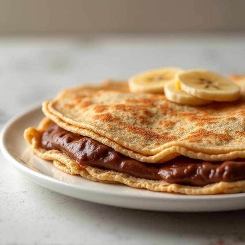 Whole Wheat Crepes with Protein Chocolate-Hazelnut Banana Filling