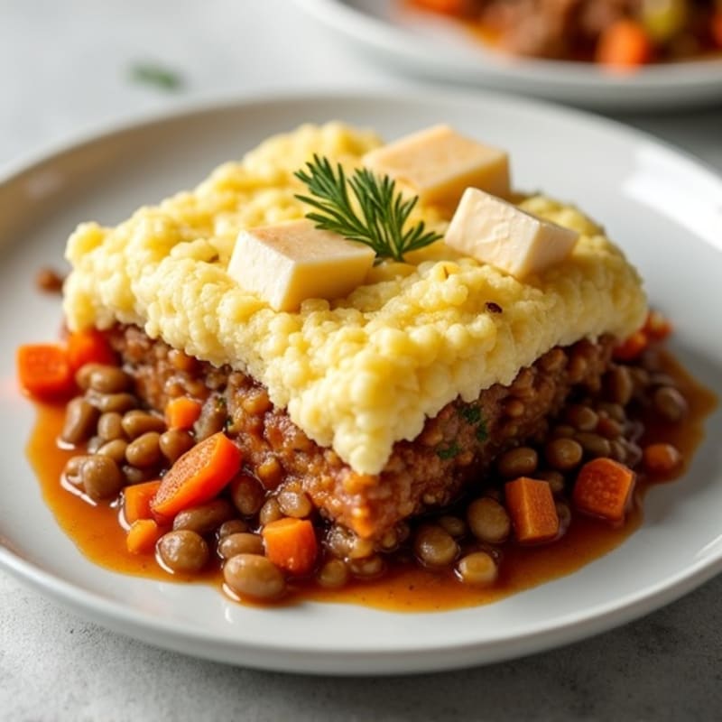 Hearty Lentil Shepherd's Pie with Creamy Cauliflower Topping