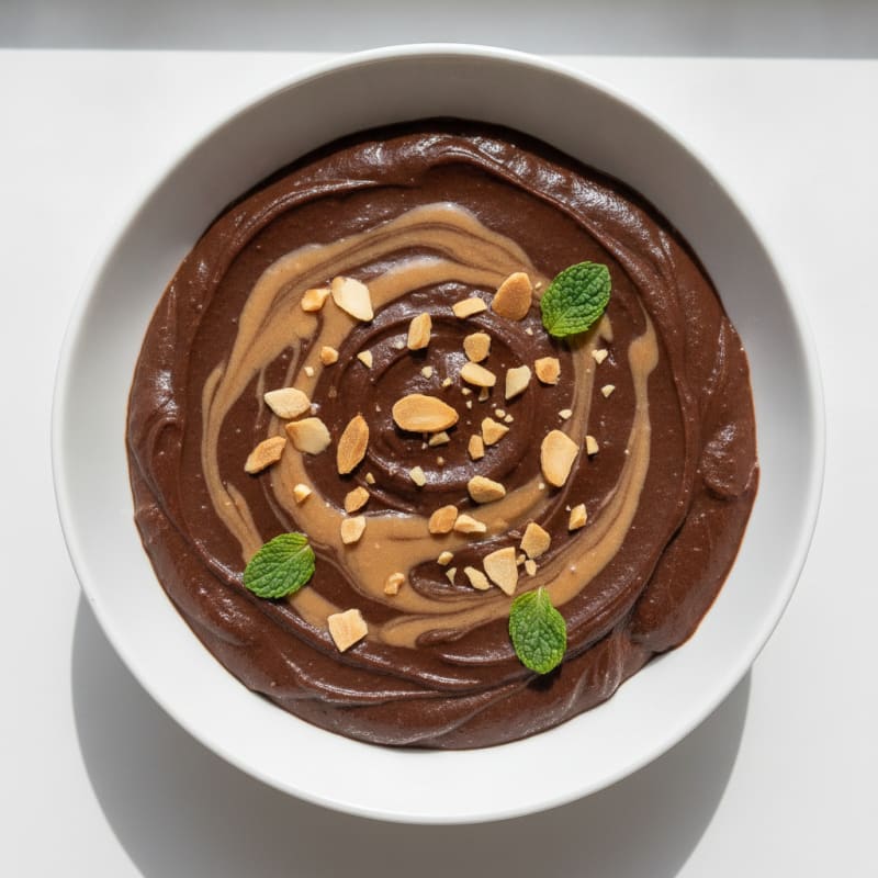 Silky Protein Chocolate Pudding with Almond Butter