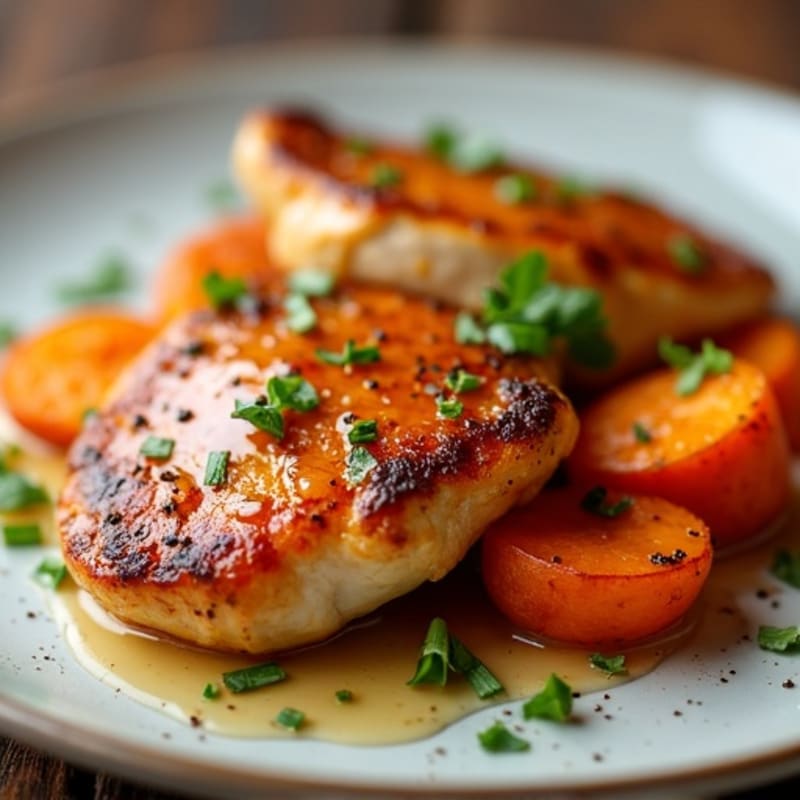 Honey-Garlic Glazed Chicken with Roasted Sweet Potatoes