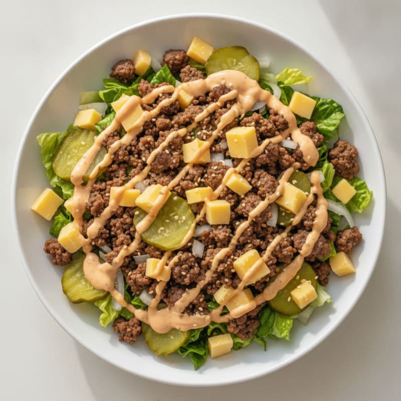 Big Mac Inspired Burger Bowl