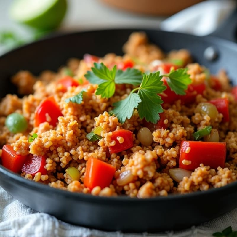 Ground Turkey Taco Skillet with Crispy Bell Peppers