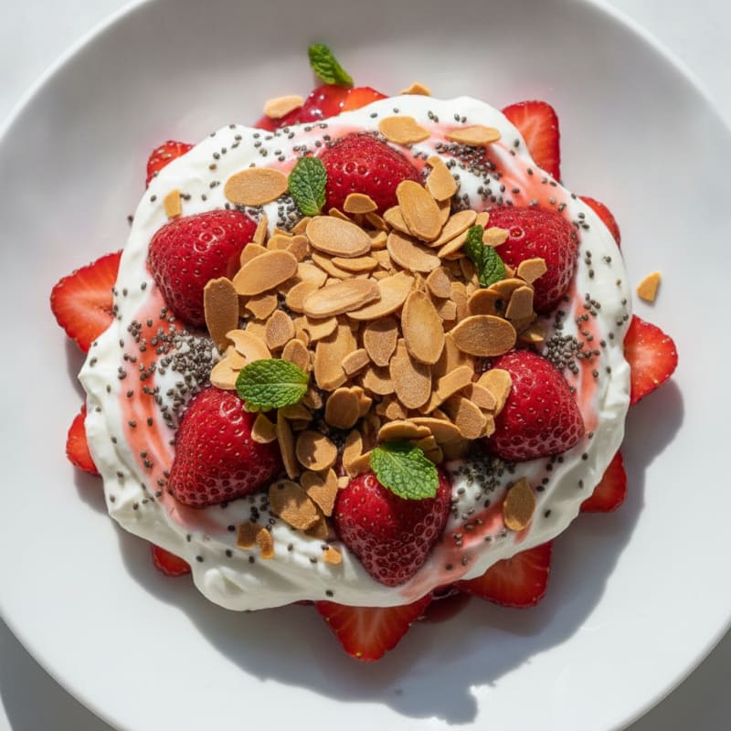 Greek Yogurt Protein Parfait with Berries and Almonds