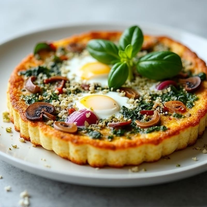 Protein-Packed Spinach and Mushroom Egg White Frittata