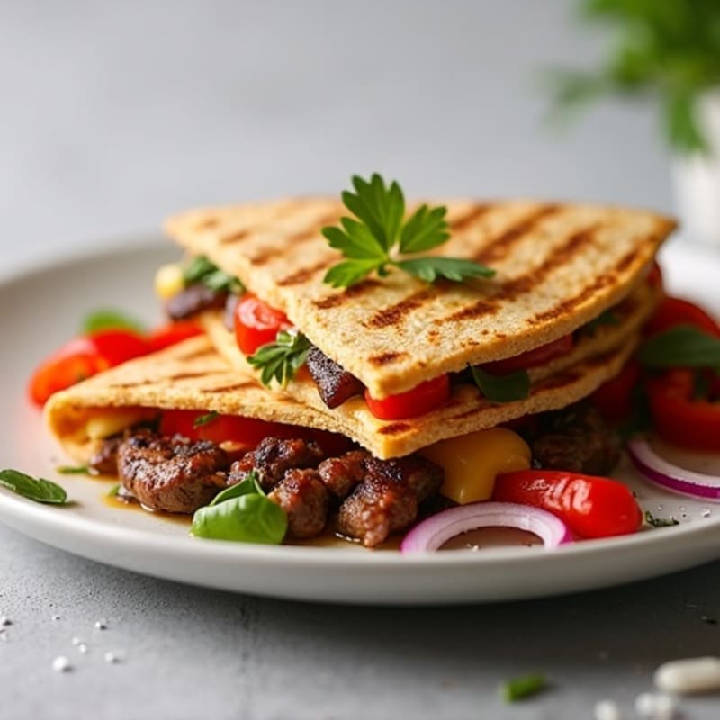 Grilled Steak and Bell Pepper Quesadillas