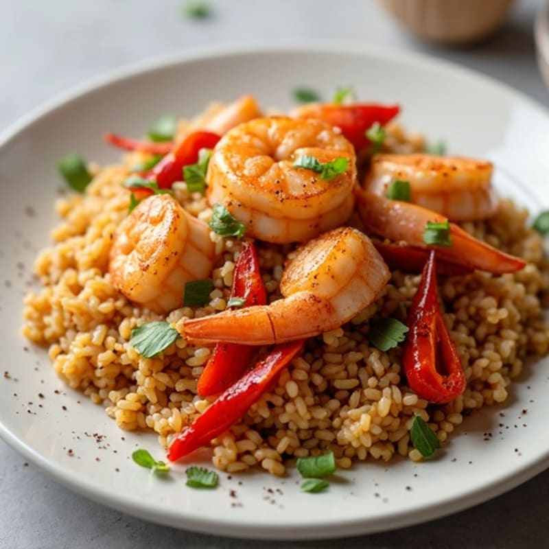 Spicy Lean Chicken and Shrimp Rice Skillet