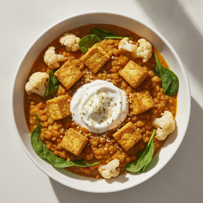 Lentil and Vegetable Curry Bowl