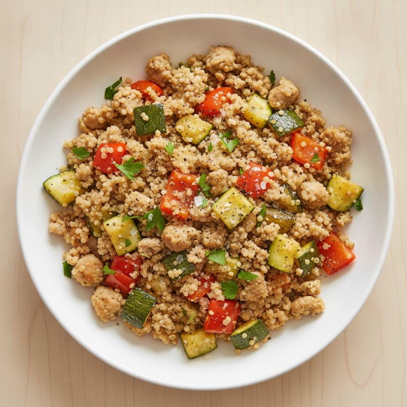 Turkey Quinoa with Roasted Vegetables