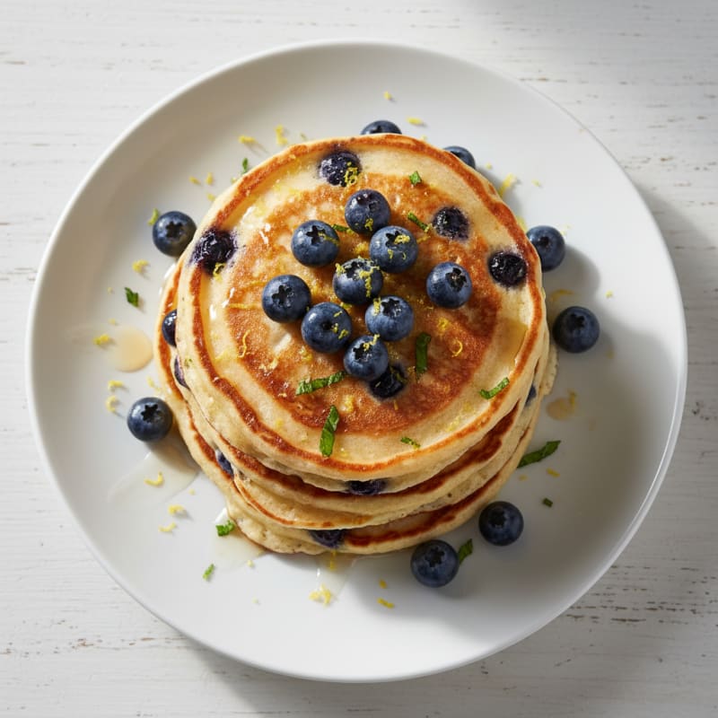 Blueberry Ricotta Pancakes with Lemon Zest