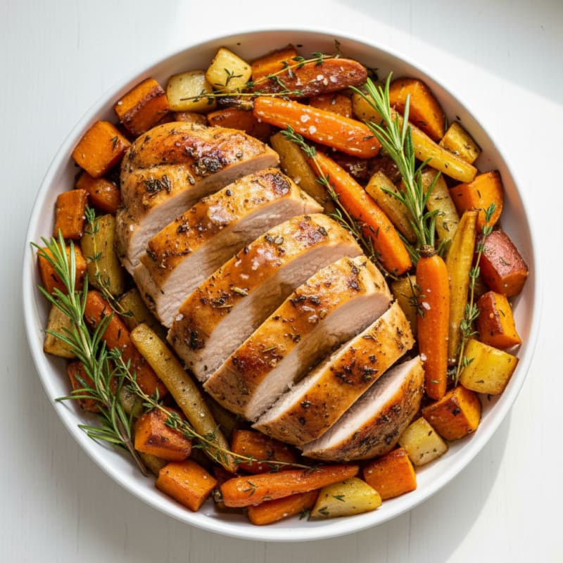 Herb-Roasted Turkey Breast with Root Vegetables